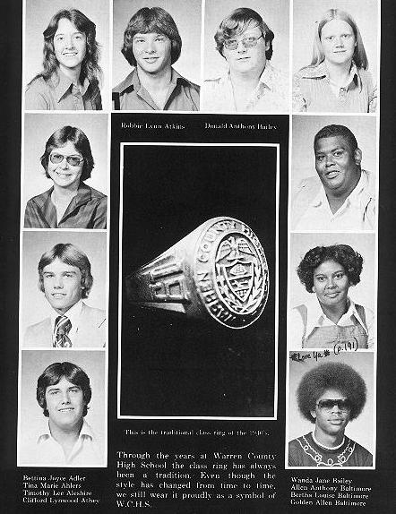 WCHS 1978 Yearbook Adler to Baltimore